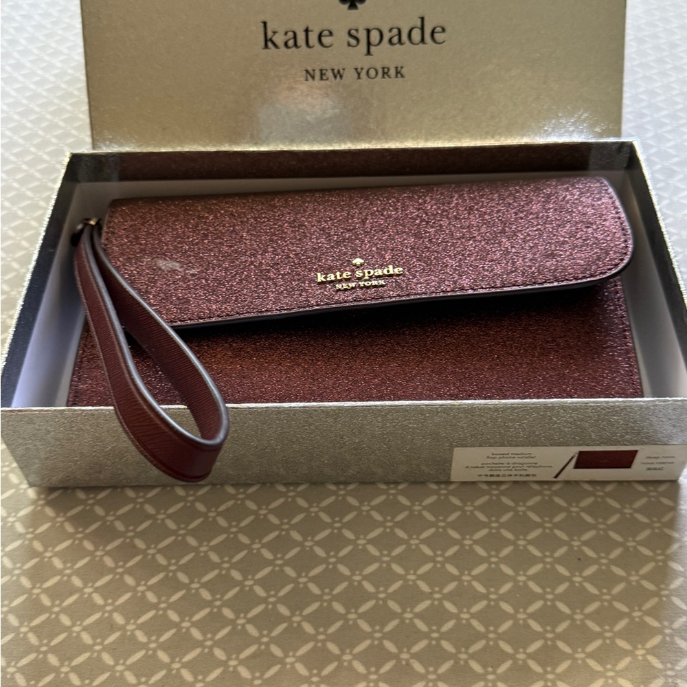 Kate Spade Sparkling Brown Wallet with Strap